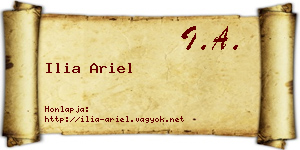 Ilia Ariel névjegykártya